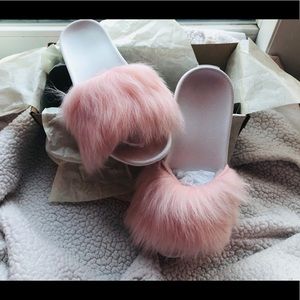Genuine UGG Royal Baby Pink Lamb Fur Slides